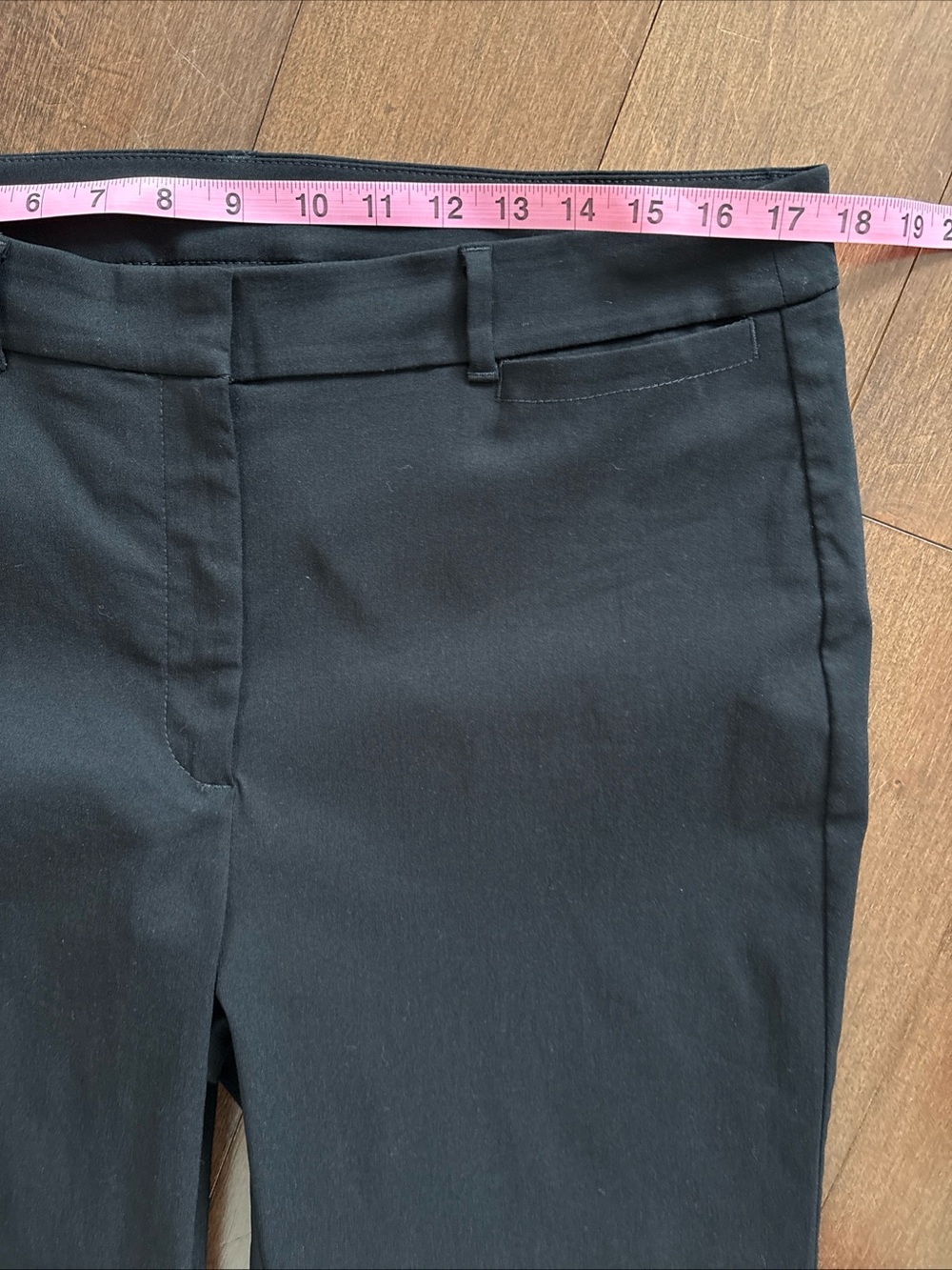 Chicos Emme Cropped Flared Pants Womens 2R US L 12 Black Twill Slim-Stretch - Picture 7 of 14